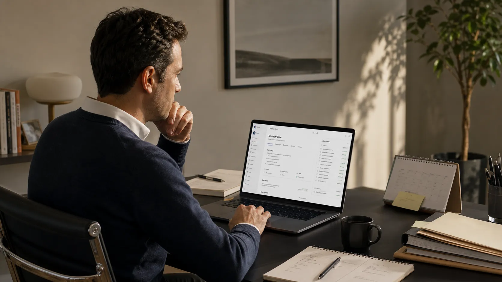 Using a summarized meeting record on a Mac